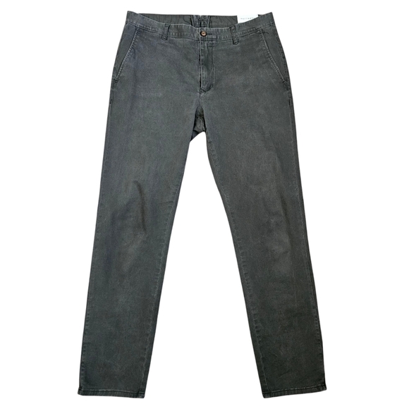 Mott & Bow The Twill Chino Charles Pant Mens 33x32 Charcoal Gray Flat Front - Picture 1 of 10